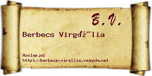 Berbecs Virgília névjegykártya